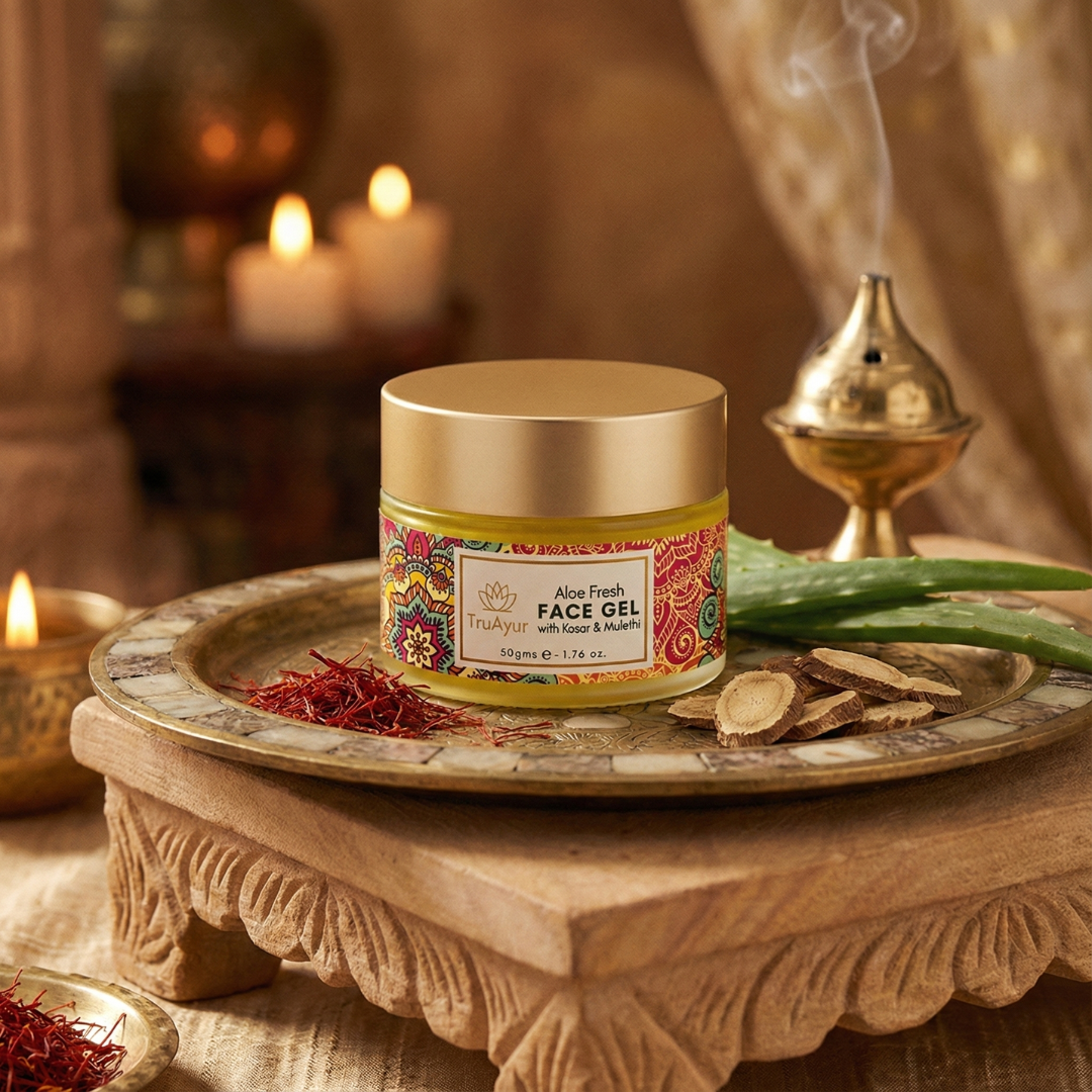 Aloe Fresh Face Gel with Kashmiri Kesar and Mulethi for a radiant glow and deep hydration
