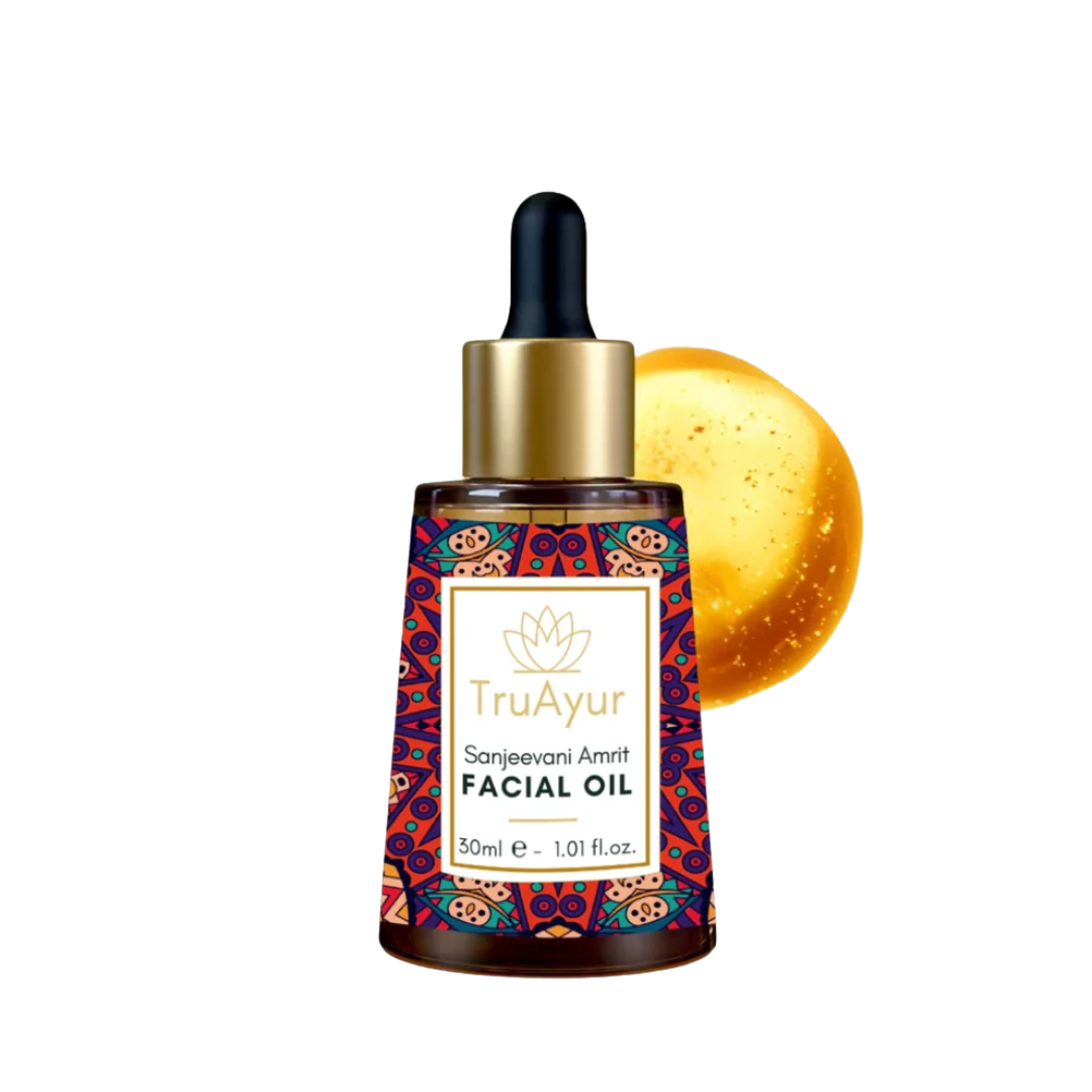 Olio Viso Notte Anti-Aging Ayurvedico con Olio di Bakuchi, Datteri e Litchi