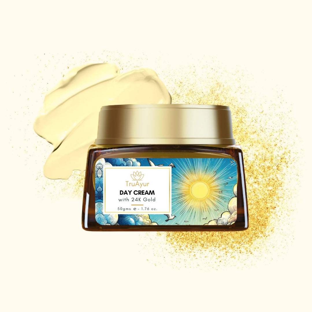 24K Oro Crema Giorno Ayurvedica Illuminante con Gotu Kola, Zafferano e Mulethi