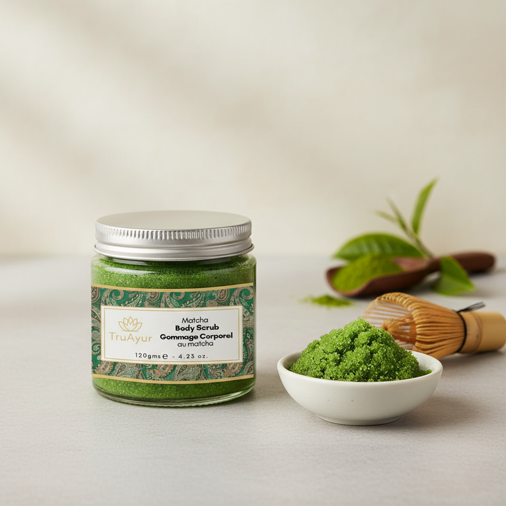 Matcha and Avocado Body Scrub for Intense Moisture and Care