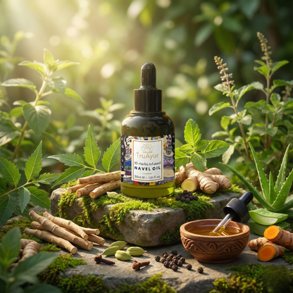10-Herbs Navel Oil for Hormonal Balance, Deeper Sleep & Nourished Skin and Lips