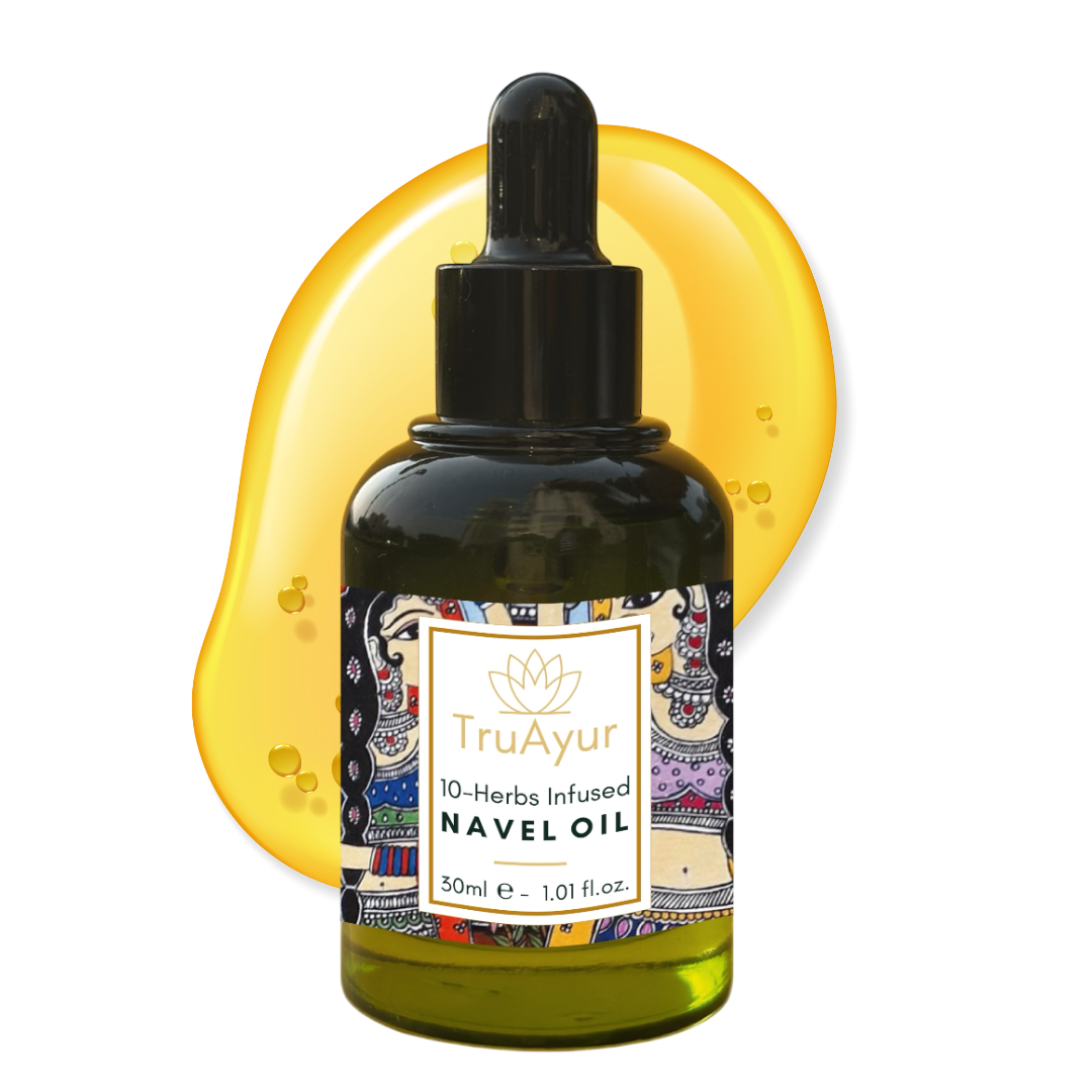 10-Herbs Navel Oil for Hormonal Balance, Deeper Sleep & Nourished Skin and Lips