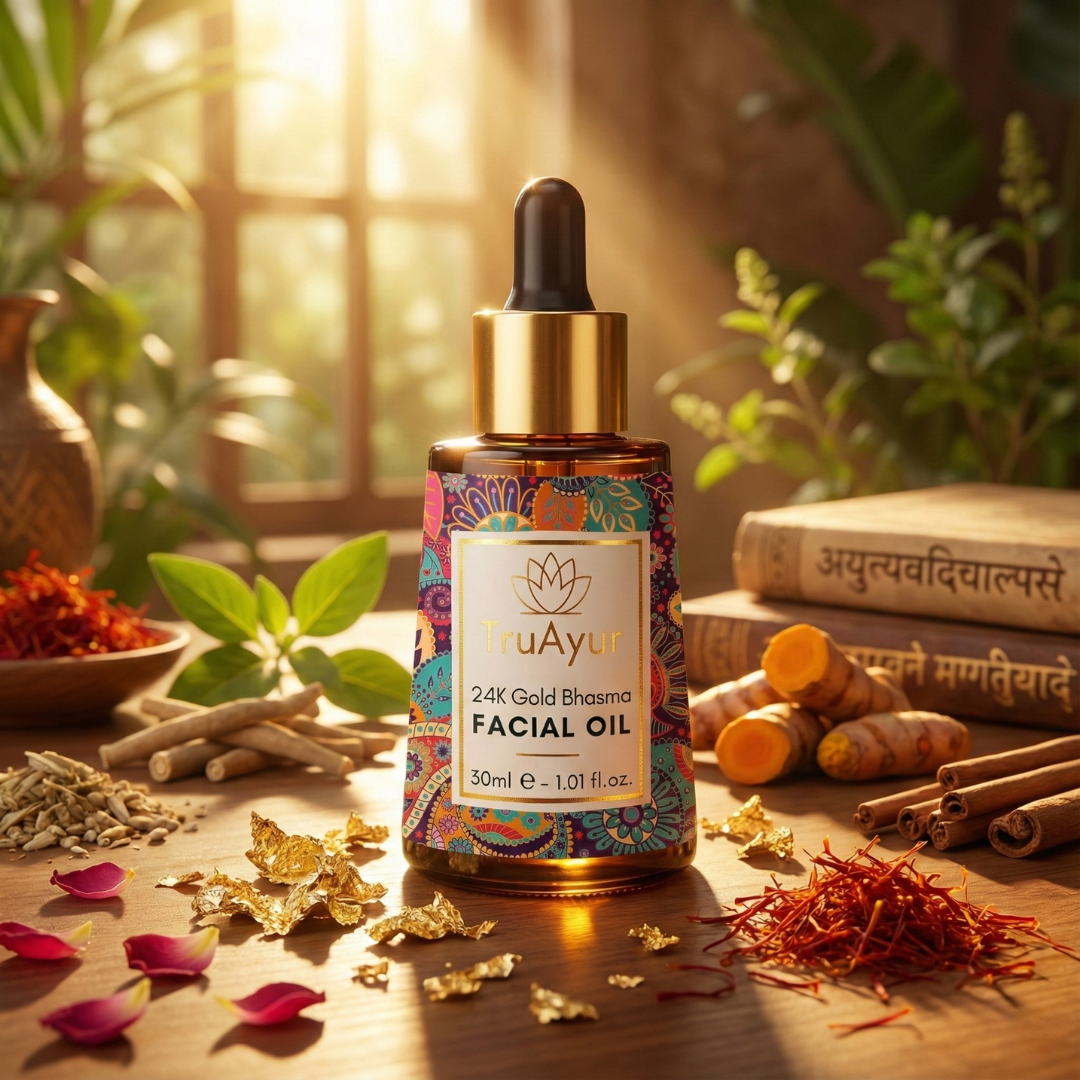 24K Gold Ayurvedic Glow-Enhancing Anti-Pigment Facial Oil