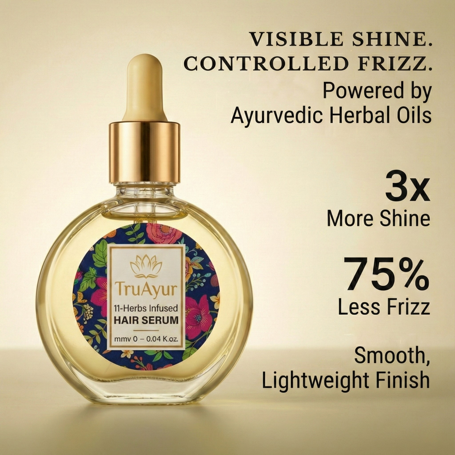 Ayurvedic Hair Serum Oil With 11 Herbs For Stronger Hair, Tamed Frizz and Radiant Shine