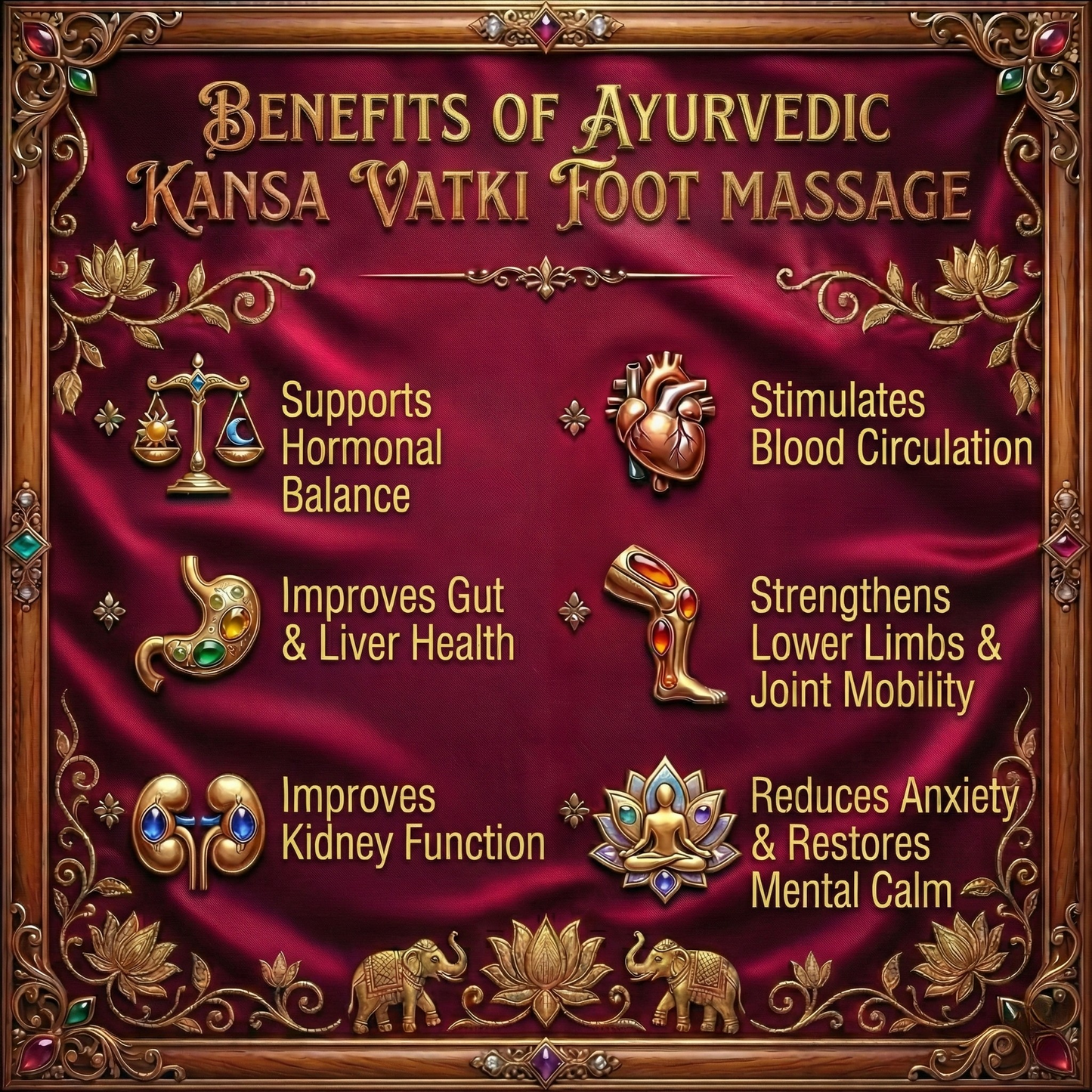 Ultimate Kansa Vatki Healing Foot Massager For Hormone Balance, Gut Health, Detoxification and Better Sleep