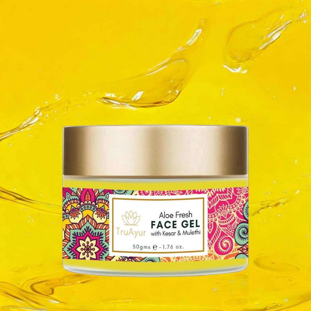 Aloe Fresh Gel viso con Kashmiri Kesar e Mulethi per una luminosità radiosa e un'idratazione profonda