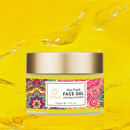 Aloe Fresh Gel viso con Kashmiri Kesar e Mulethi per una luminosità radiosa e un'idratazione profonda