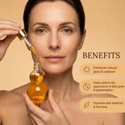 Saffron Face Elixir for 24-Hour Golden Glow, Deep Nourishment & Supple Skin