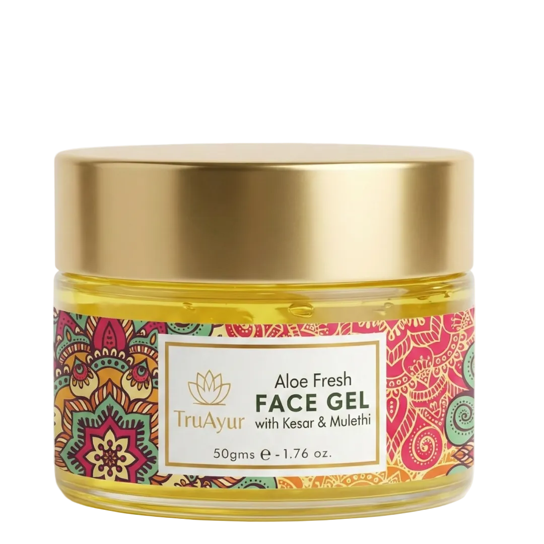 Aloe Fresh Face Gel with Kashmiri Kesar and Mulethi for a radiant glow and deep hydration