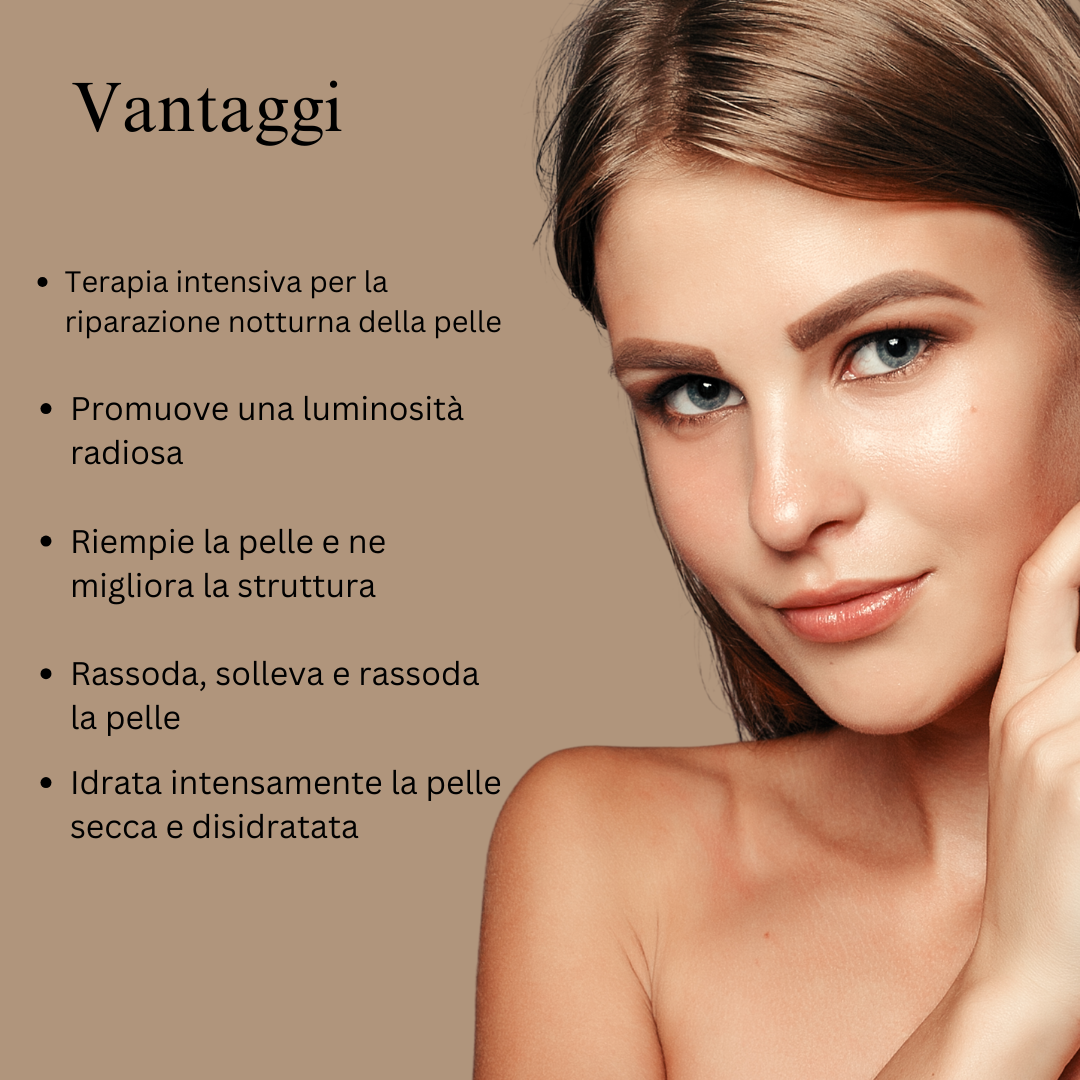 24K Oro Crema Notte Anti-Aging Ayurvedica con Olio di Bakuchi, Zafferano e Curcuma