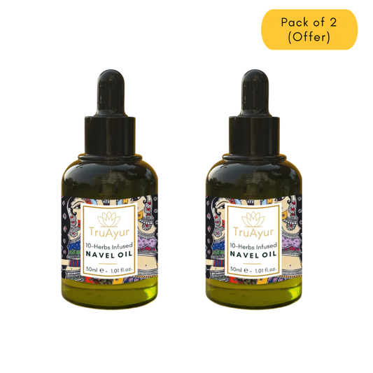 10-Herbs Navel Oil for Hormonal Balance, Deeper Sleep & Nourished Skin and Lips (Pack of 2)