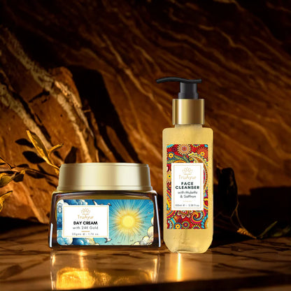 Ritual for radiant skin (24-karat gold day cream and facial cleanser)