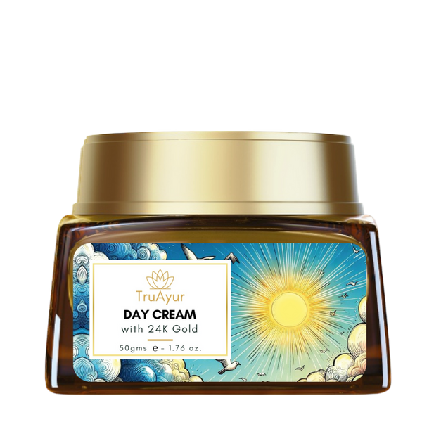 24K Gold Ayurvedic Brightening Day Cream with Gotu Kola, Saffron, and Mulethi
