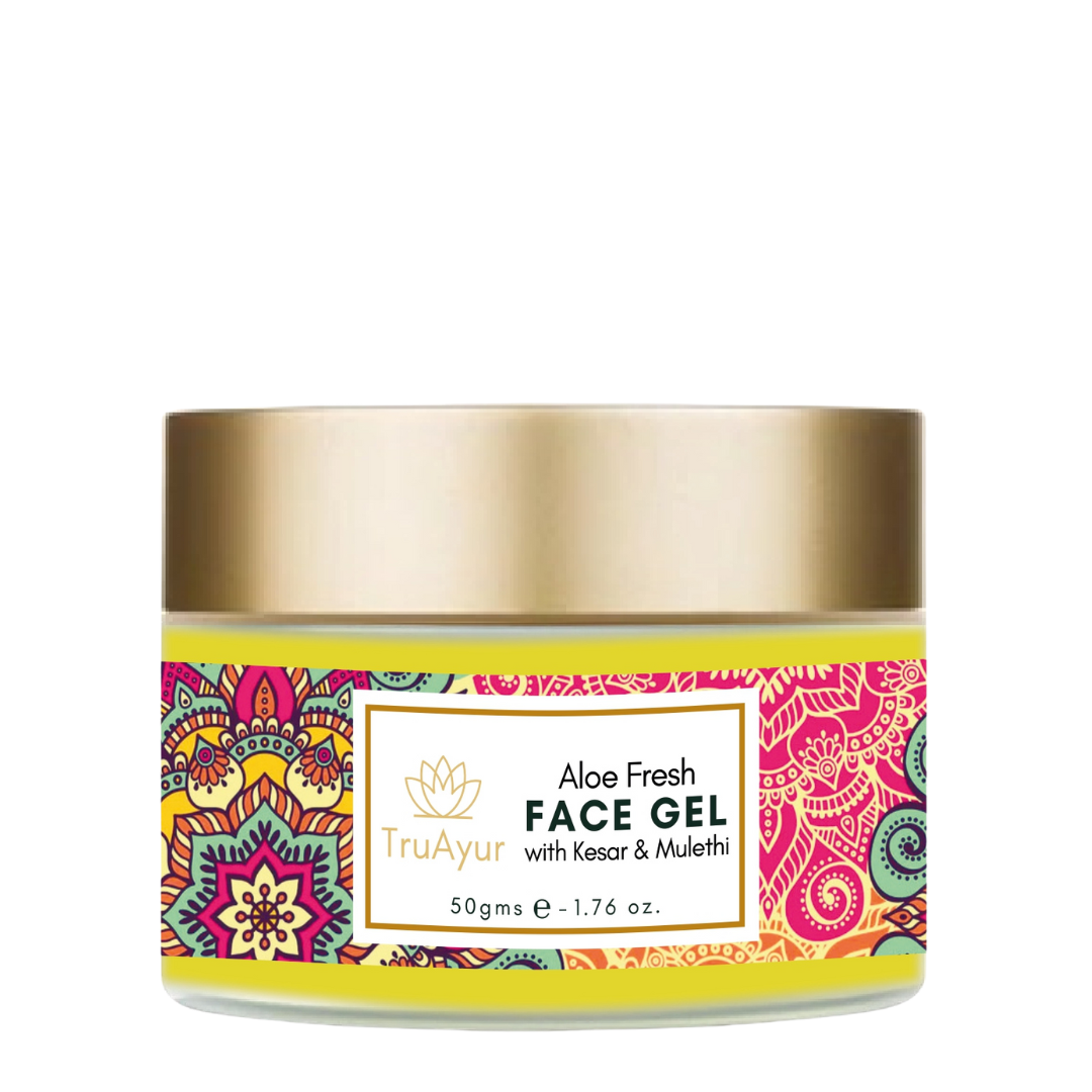 Aloe Fresh Gel viso con Kashmiri Kesar e Mulethi per una luminosità radiosa e un'idratazione profonda