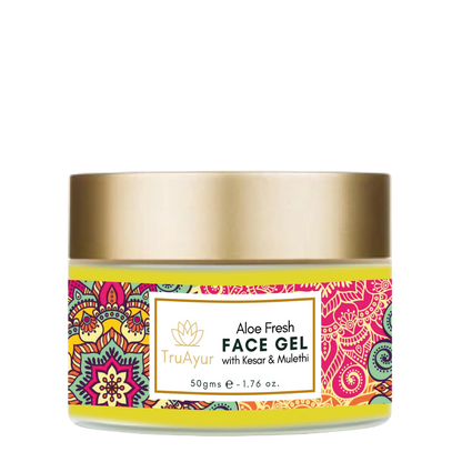 Aloe Fresh Gel viso con Kashmiri Kesar e Mulethi per una luminosità radiosa e un'idratazione profonda
