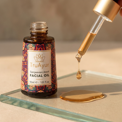 Ayurvedic Anti-Aging Night Face Oil with Bakuchi Oil, Dates, and Lychee