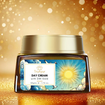 24K Oro Crema Giorno Ayurvedica Illuminante con Gotu Kola, Zafferano e Mulethi
