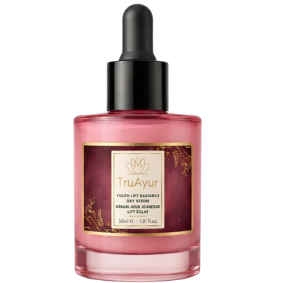 8-Herbs Ayurvedic Radiance Day Serum with Syn-Ake Peptide for deep hydration, all-day glow, and visible firming