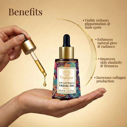 24K Gold Ayurvedic Glow-Enhancing Anti-Pigment Facial Oil