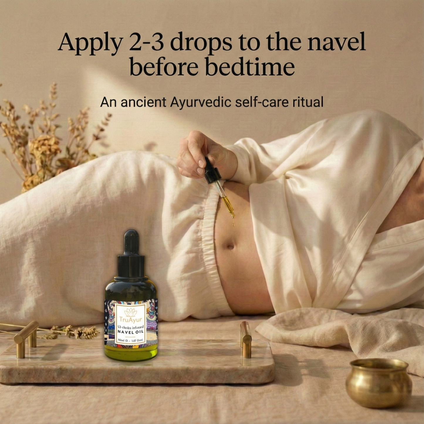 10-Herbs Navel Oil for Hormonal Balance, Deeper Sleep & Nourished Skin and Lips (Pack of 2)