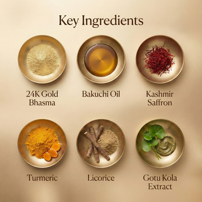 24K Gold Ayurvedic Anti-Aging Night Cream with Bakuchi Oil, Saffron, and Turmeric