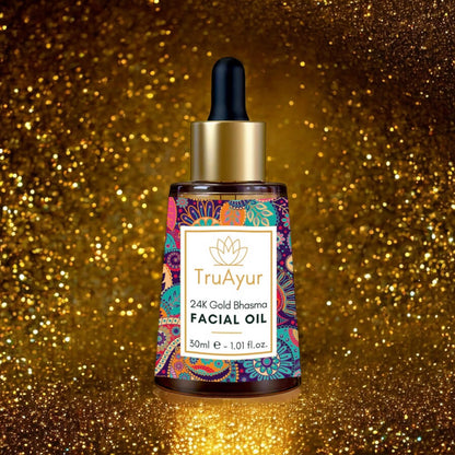 Oro 24K Olio Viso Ayurvedico per una pelle profondamente idratata, setosa e luminosa