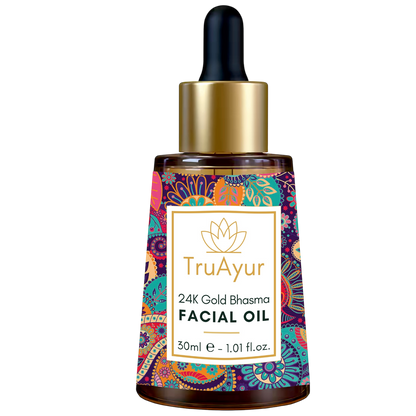 Oro 24K Olio Viso Ayurvedico per una pelle profondamente idratata, setosa e luminosa