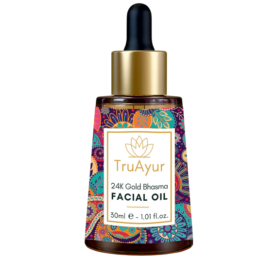 Oro 24K Olio Viso Ayurvedico per una pelle profondamente idratata, setosa e luminosa