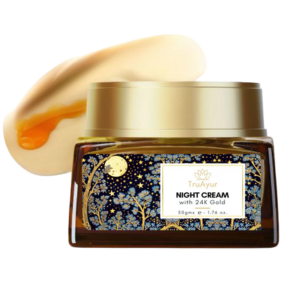 Saffron Glow nighttime ritual (24-karat gold night cream and facial cleanser)